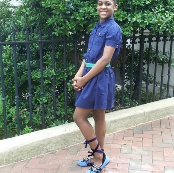 Sold! Wrap Around Denim Ballet Flats - Picture 7 of 7